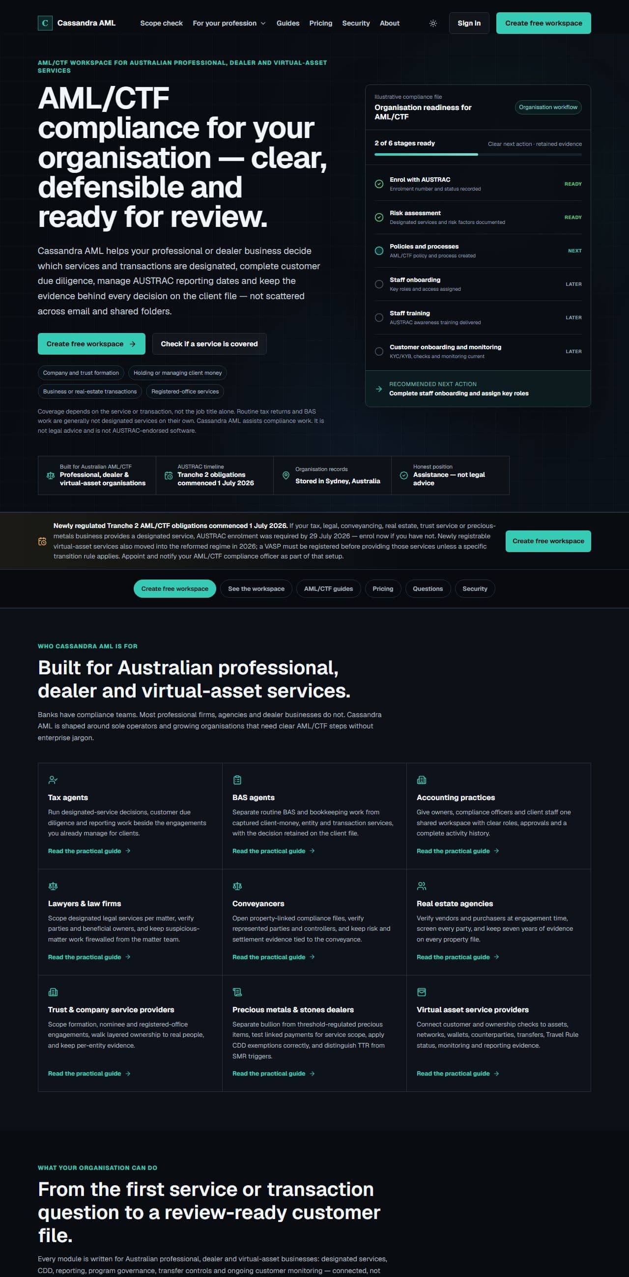 Cassandra AML interface