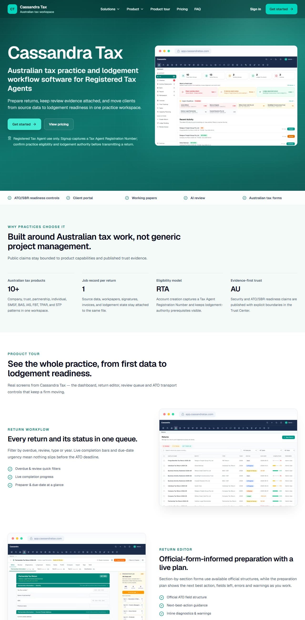 Cassandra Tax interface